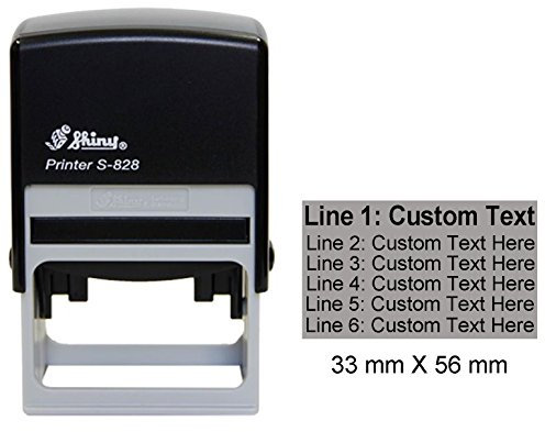 Bis zu 6 Zeilen Custom Text Glanzend Selbstfarber Stempel Grobe 33mm x 56mm
