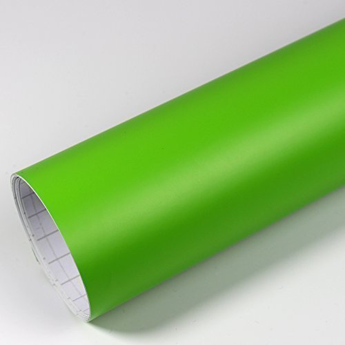 Rapid Teck® 5,26€/m² Premium – Matt Grün 17m x 1,52m Auto Folie Blasenfrei mit Luftkanälen für Auto Folierung und 3D bekleben in Matt Glanz und Carbon Autofolie