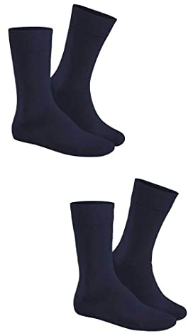 Hudson Herren Socken Only 2-Pack druckfreier Bund Marineblau 0335 47-50