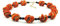 Gallay Collier Schraubenperle rot-orange 50cm lang