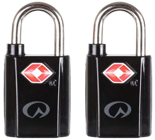 Lifeventure TSA Mini Vorhängeschloss 2 Pack Camping Rucksäcke Daysacks Schwarz, Schwarz, Einheitsgröße
