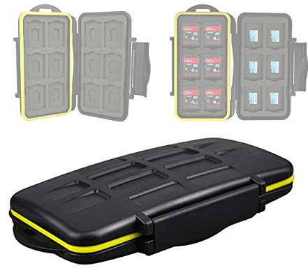 Fotasy MC-SDMSD24 Rubber Sealed Water Resistant Memory Card Case fits 12 SD/SDHC and 12 Micro SD Cards