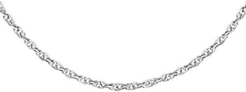 CARISSIMA Damen-Singapurkette Gold 9ct Diamond Cut Prince Wales Chain of 18 inches 375 Weißgold 46 cm-5.19.4314