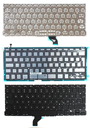 Keyboards4Laptops German Layout Backlit Black Replacement Laptop Keyboard Compatible With Apple MacBook Pro A1502