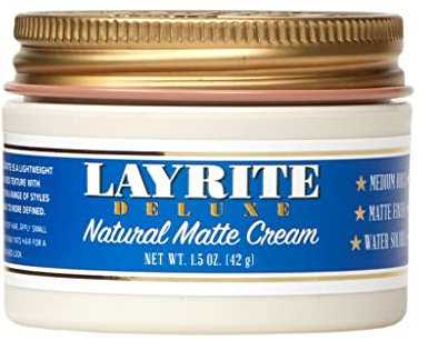 Layrite Natural Matte Cream 42g | Medium Hold | Water Soluble | Matte Finish