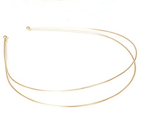 Hair Accessories - Bride Plain Double Round Wire Alice / Tiara Band. Available in Gilt Gold and Silver colour. (Gold)