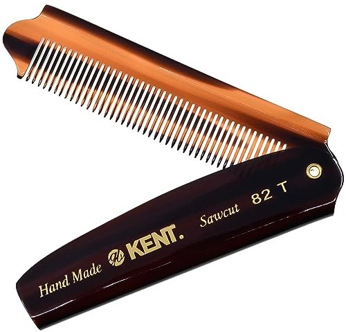 Kent handgefertigter Herrenkamm, klappbar, Taschenkamm,1er Pack