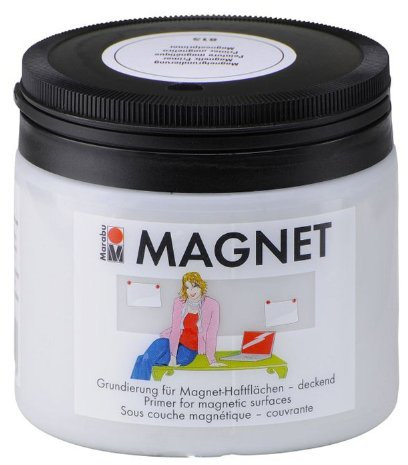 Marabu 02600043815 - Magnetfarbe 475 ml, Acrylgrundierung für magnetische Flächen, nach Trocknung übermalbar, wasserfest und lichtecht, 3 - 4 Schichten kreuzweise auftragen für bessere Magnetkraft