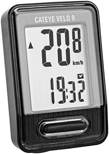 Cateye - Velo 9 Bike Computer Wired Bicycle Computer , Black, One Size