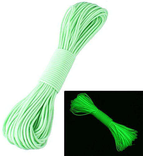 ZJchao(TM 9 Strand 550 Luminous Floureszierende Paracord Fallschirm-Schnur (grün, 25ft)