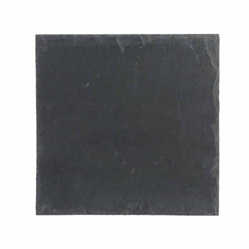 Secret de Gourmet - Lot de 6 Assiettes Plates Carrées Ardoise 25cm Gris