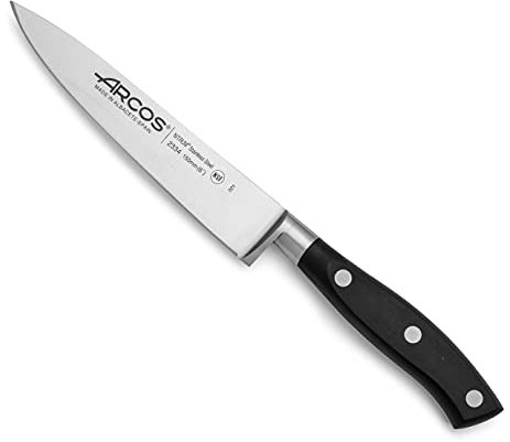 Arcos 233400 Serie Riviera - Kochmesser - Klinge aus Nitrum geschmiedetem Edelstahl 150 mm - HandGriff Polyoxymethylen (POM) Farbe Schwarz, 6