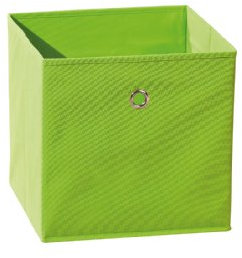 Inter Link – Faltbare Aufbewahrungsbox – Klappbarer Objekthalter – Stoff Faltbox – Aufbewahrungsbox für Raumteiler oder Regale – 32 x 32 x 32 cm – Mit Fingerloch – Winny – Grün