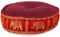 livasia Meditationskissen mit Thaiseide - Ø 45x15cm - Yogakissen mit Kapok, Pouf, Bodenkissen für Yoga und Zen Meditation, Sitzkissen für Garten und Balkon, Zafukissen (Hellrot/Elefanten Seide)