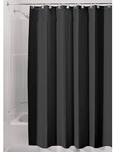 iDesign Tenda Doccia in Poliestere - Lavabile Con Orlo Rinforzato per Vasca da Bagno - 180,0 cm x 200,0 cm, Nero