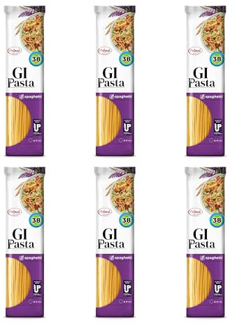 Spaghetti Nudeln für Diabetiker & Low Carb | Hergestellt aus Hartweizen | Low-Carb-Diät | Glykämischer Index 38 (6er pack)