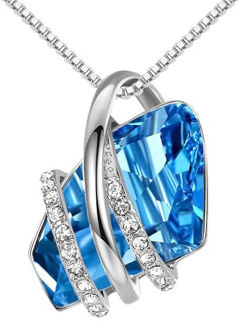 Leafael Collier à pendentif en or rose ou argenté avec pierre de naissance, chaîne de 45,7 cm avec 5,1 cm de rallonge, cadeaux de mariage et d'anniversaire pour femme