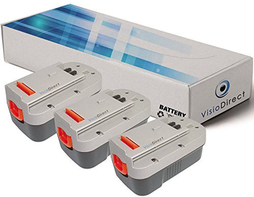 Lot de 3 Batteries pour Black et Decker Firestorm FS18 Ponceuse 3000mAh 18V - Visiodirect -