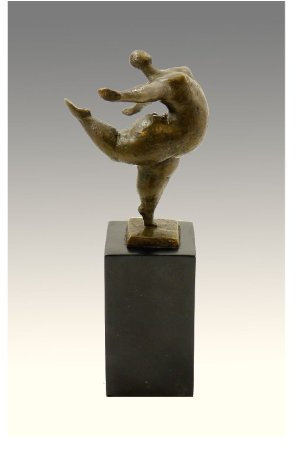 Kunst & Ambiente - Abstrakte Bronzefigur - Beleibte Tänzerin - signiert Milo - Echte Bronze - XXL Tänzerin Skulptur