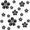 kleb-Drauf® | 19 Blumen | Schwarz - matt | Wandtattoo Wandaufkleber Wandsticker Aufkleber Sticker | Wohnzimmer Schlafzimmer Kinderzimmer Küche Bad | Deko Wände Glas Fenster Tür Fliese