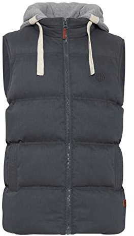 Blend BHJens Herren Weste Steppweste Outdoor Weste mit Kapuze Stehkragen Eingrifftaschen Regular fit, Größe:2XL, Farbe:India Ink (70151)