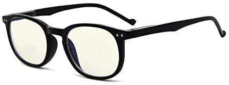 Eyekepper Blue Light Filter Reading Glasses for Women Men Reading Computer Screen Blocking UV Rays Anti Glare Vintage Small Frame Digital Readers,Black +0.75