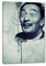 Caro-Art Salvador Dali II Aquarell Art 90x60cm Portrait Digital Art Grün Blau Vintage Leinwandbild auf Keilrahmen Wandbilder