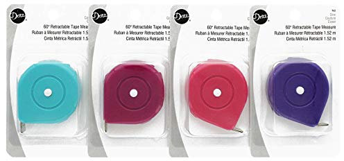 Dritz Retractable Tape Measure-60-inch, Pink, Purple, Fuchsia, Turquoise