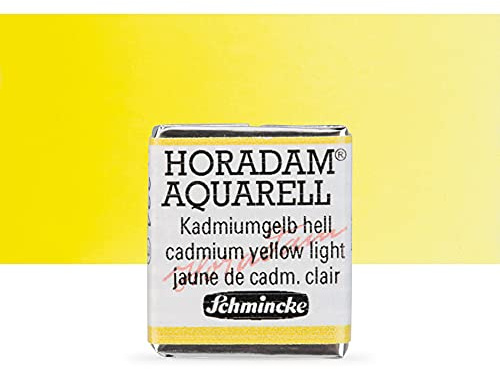 Schmincke – HORADAM® AQUARELL - feinste Künstler-Aquarellfarben, 224 Kadmiumgelb hell, 14 224 044, 1/2 Näpfchen