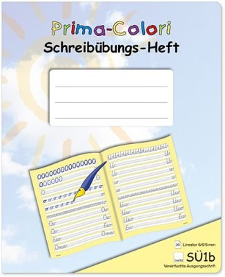 Prima-Colori Schreibübungs-Heft - SÜ1b - Vereinfachte Ausgangsschrift - Lineatur 6/6/6 mm - TimeTEX - FormaTex-Format A5+ - Schreiblern-Heft - 92341