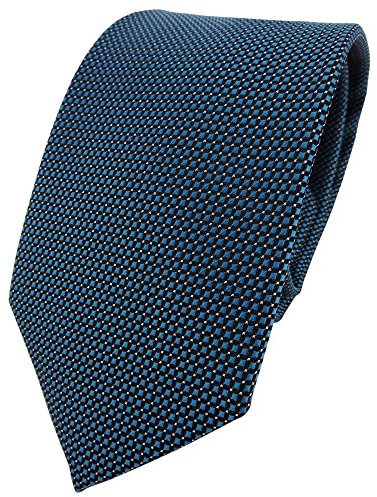 TigerTie Designer Krawatte in grün petrol türkis schwarz silber fein gepunktet