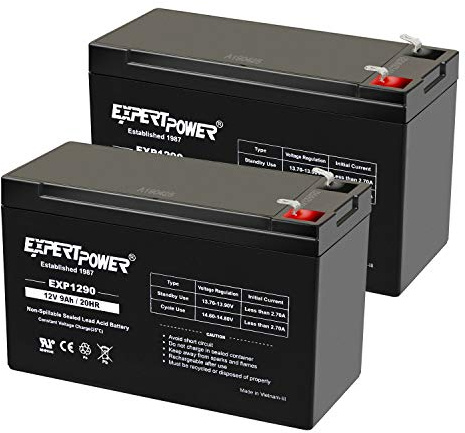 ExpertPower EXP1290, 2 Pack 12V 9AH SLA AGM Rechargeable 12V Battery Backup