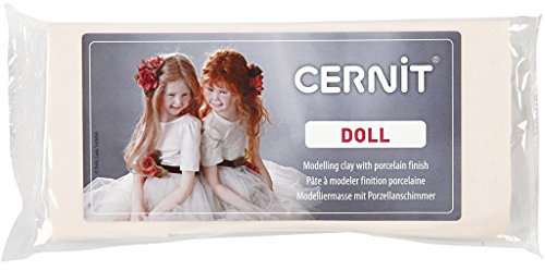 Cernit CE0950500425C - Block Modelliermasse (Polymer) DOLL, ofenhärtend, sofort gebrauchsfähig, 500g, ideal für DIY, Puppen & Figuren, für Einsteiger & Hobbykünstler, Rosabeige, 1 Stück