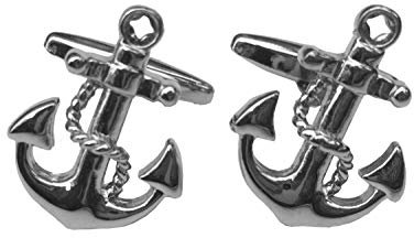 Miniblings Anker Manschettenknöpfe Miniblings Knöpfe + Box Kapitän Schiff Boot Segelschiff - Herrenschmuck Manschettenknopf Cufflinks Hemdknöpfe I Holzbox inklusive
