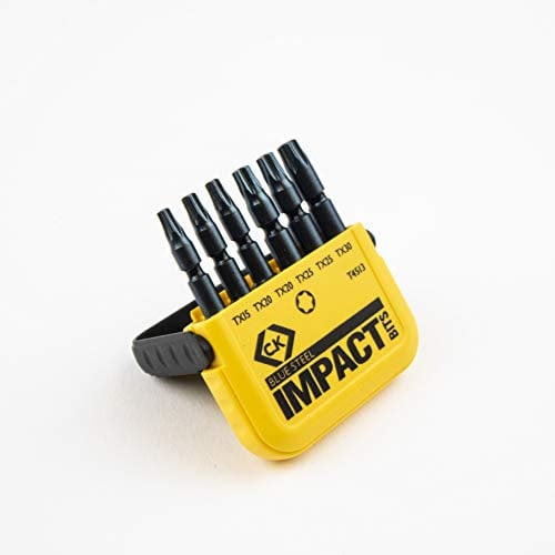 C.K T4513 - Juego de bits Blue Steel para atornillador de percusión - 6 piezas (TX)