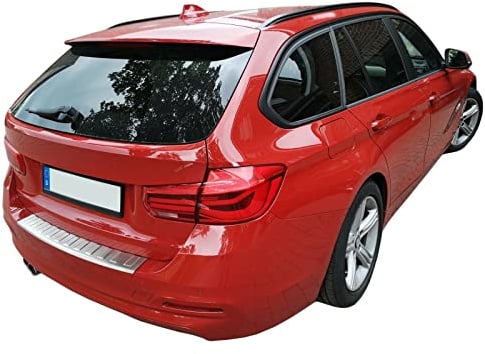 RECAMBO Ladekantenschutz Edelstahl kompatibel für BMW 3er F31 Touring |2012-2019 - matt gebürstet mit Textur - Styling und Schutz für die Stoßstange