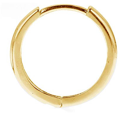 Ritastephens Männer Unisex 14K Echtgelbgold Huggie Band-einzelner Ohrring 13mm
