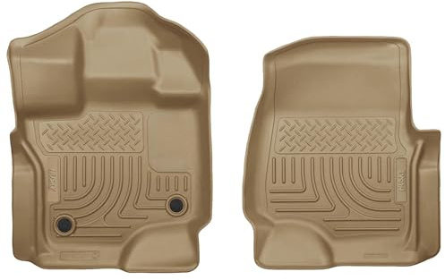 Husky Liners Weatherbeater Floor Mats | Fits 2015-2026 Ford F-150, 22-25 Lightning, SuperCrew (Crew Cab) & SuperCab (EXT Cab) | Front Row, 2-pc Tan - 18363