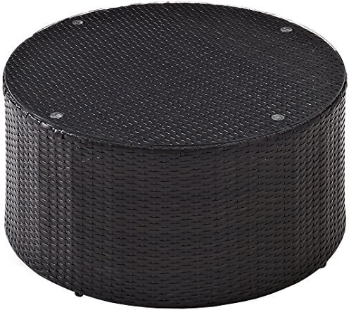 Crosley Furniture Catalina All Weather Rattan Wicker Outdoor Round Coffee Table for Patio, Deck, Porch, Brown