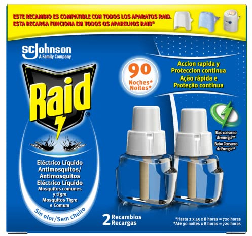 raid Insecticide Electrico Liquid Double, Refills, Pack of 2 (90 Nights)