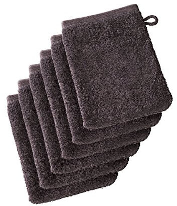 De Witte Lietaer 199527 Wellness Lot de 6 Gants de Toilette Coton Marron 15 x 22 cm