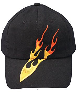 Doxtasy Schildkappe Baseballcap Baseball Cap 2 mit Flammen Bestickt