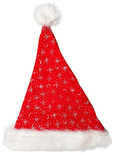 Ciffre Weihnachtsmützen Mütze Nikolausmütze Weihnachtsmütze - Glitzer Rot