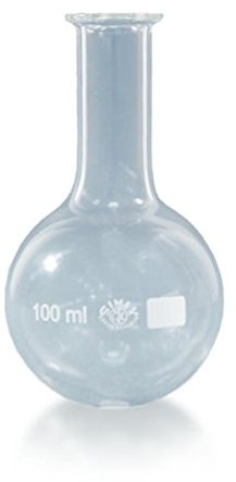 1 x Rundkolben 100ml aus Borosilikatglas mit Bördelrand (Enghals ISO 1773) * Laborkolben - Reaktionsgefäß - Enghalskolben *