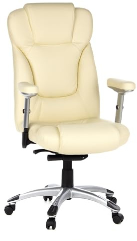 hjh OFFICE 668720 Chefsessel Embassy 200 Kunstleder Weiß Bürosessel gepolstert, hohe Rückenlehne, Armlehne verstellbar