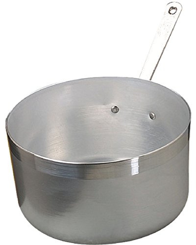 Pentole Agnelli hoher Stieltopf aus BLTF-Aluminium, Stiel aus Edelstahl, silberfarben 1.5 Litri Silber/schwarz