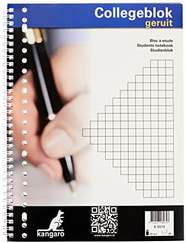 Kangaro Collegeblock A4 kariert 10mm 23r 60g, 80 Blatt, K-5574, 29.7x22x0.8