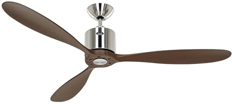 CasaFan AEROPLAN ECO Deckenventilator, Energiesparender, leiser Ventilator mit Massivholzflügeln, 6 Geschwindigkeiten, inkl. Funk-Fernbedienung für Vor-/ Rücklauf, für Räume bis 25 qm, Ø 132 cm