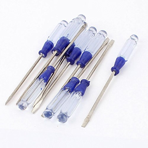 Sourcingmap 3 x 75mm Flathead Slotted Screwdrivers Hardware Tool Blue 10pcs