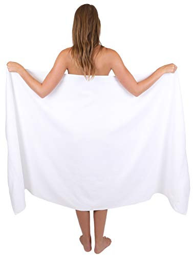 Betz Badetuch groß XXL Größe 100 x 200 cm Badetücher Saunatuch Palermo 100% Baumwolle Farbe Weiß